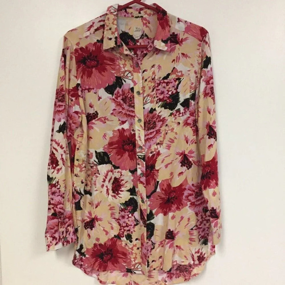 Jag Jeans Floral Magnolia Tunic Blouse Med Petite - Picture 1 of 7